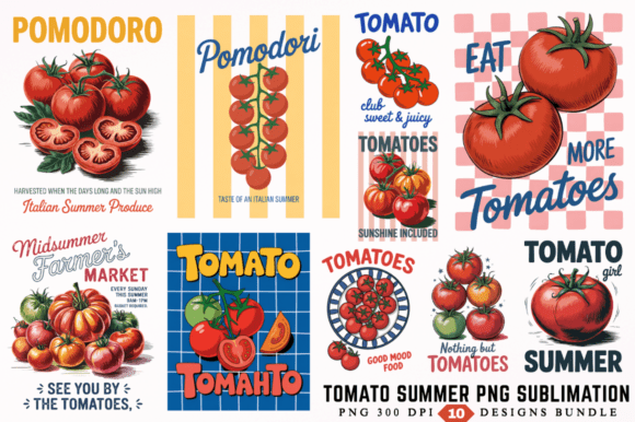 Download Tomato Summer Sublimation Designs Bundle - Sublimation designs Collection
