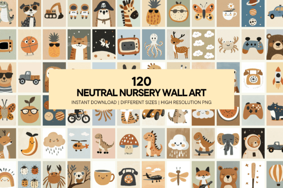 Download Neutral Kids Wall Art Nursery Printable - Wall art Collection