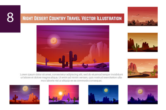 Download 8 Night Desert Travel Illustration - Premium Resources