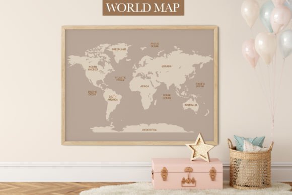 Download World Map, Kids Wall Art - Wall art Collection