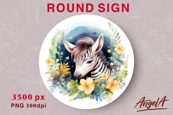 Download Baby Zebra Kids Wall Art Round Design - Wall art Collection