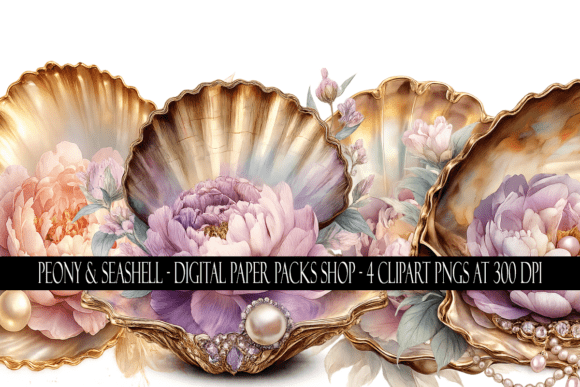 Download Peony and Seashell Clipart - Premium Resources